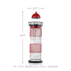 Detailansicht des maritimen Leuchtturm-Weinhalters aus Metall