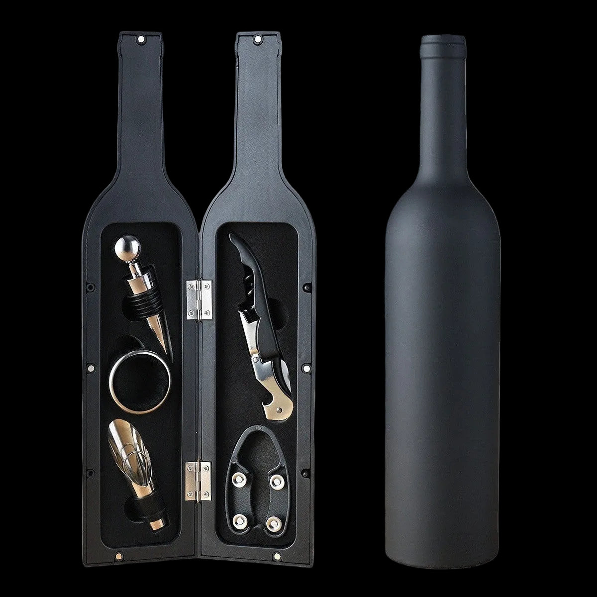 Wein-Geschenkset dekorativ in Küche oder Hausbar platziert