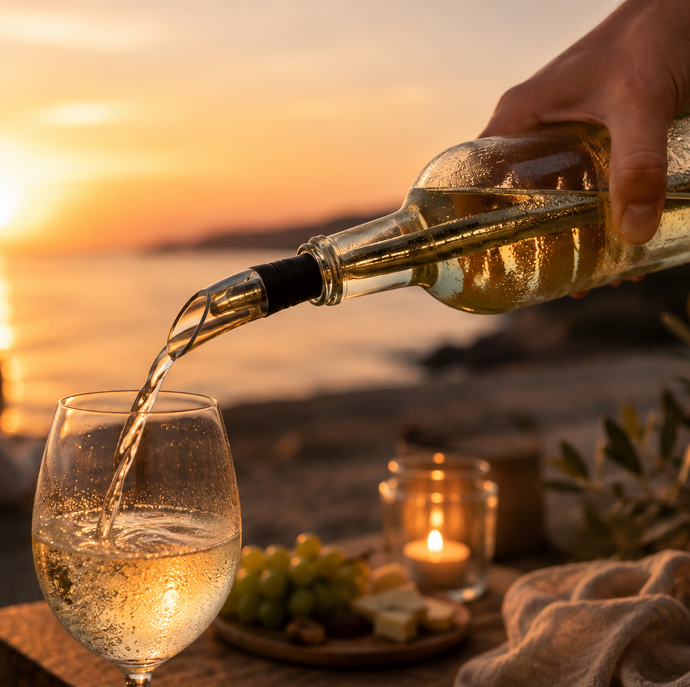 Weinkühlstab mit Ausgießer aus Edelstahl für gekühlten Wein